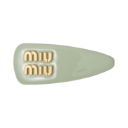 (W) Miu Miu Patent Leather Hair Clip Aqua