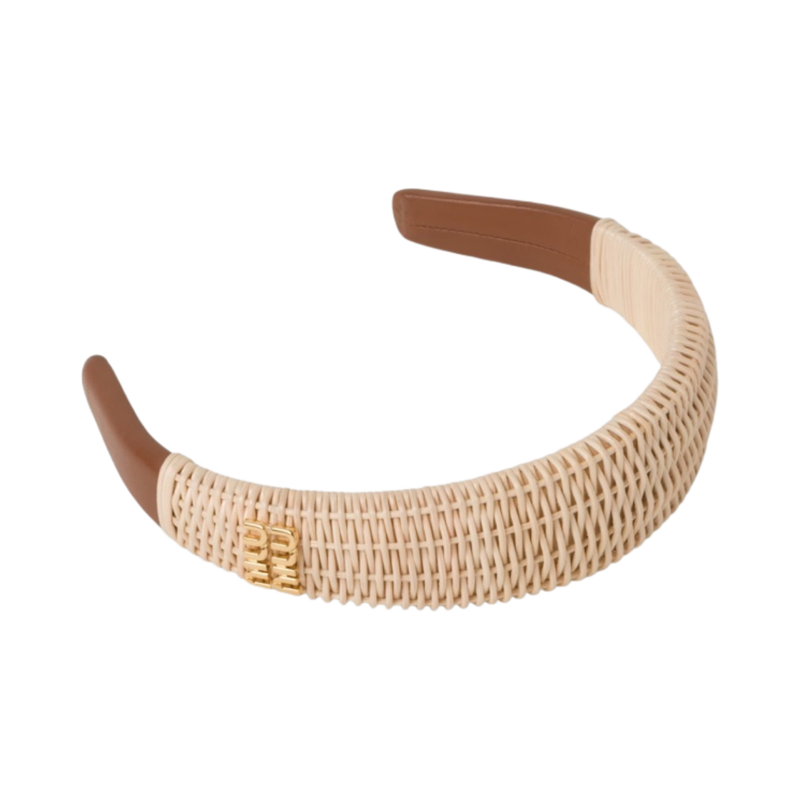 (W) 미우 미우 위커 헤드밴드 내츄럴((W) Miu Miu Wicker Headband Natural) - 1