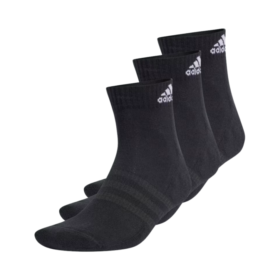 IC1277 Adidas Cushioned Sportswear Ankle Socks Black White (3 Pack)