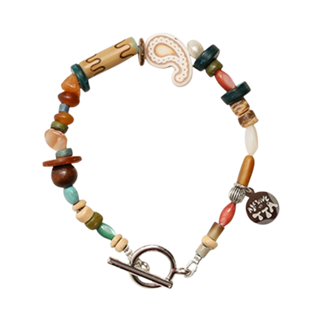 【完売間近】 Towtow.archive Paisley Symbol Bracelet 토우토우 아카이브 페이즐리 심볼 팔찌 아이보리 | TOWTOW