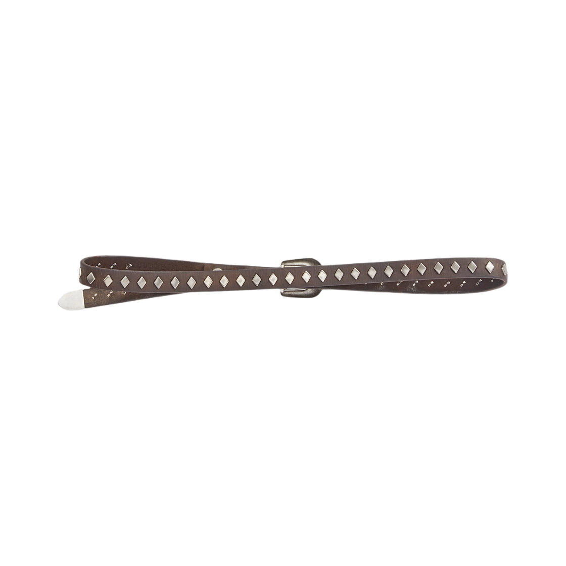 더블알엘 스터드 레더 슬림 벨트 다크 브라운(Double RL Studded Leather Slim Belt Dark Brown) - 3
