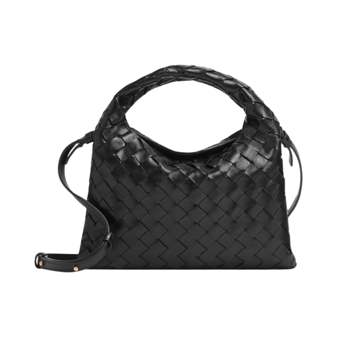 777586V3IV11139 Bottega Veneta Calfskin Leather Mini Hop Crossbody Bag Black
