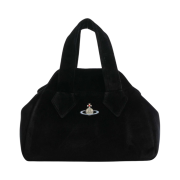 Vivienne Westwood Velvet Archive Medium Yasmine Hand Bag Black