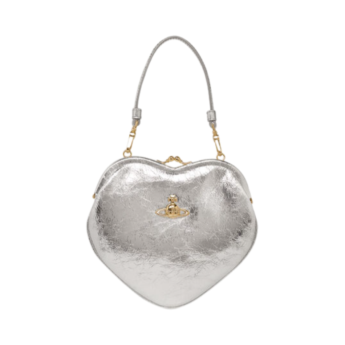 비비안 웨스트우드 벨 하트 프레임 퍼스 실버