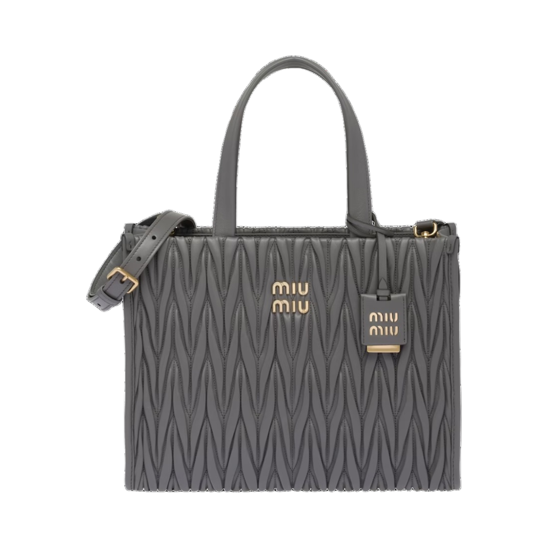 미우 미우 마틀라세 나파 레더 토트백 마블 그레이(Miu Miu Matelasse Nappa Leather Tote Bag Marble Grey) - 1