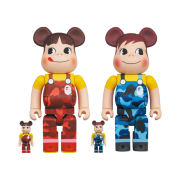 Bearbrick x BAPE Fujiya Milky Peko-chan & Poko-chan 2 Pack 100% & 400% Set