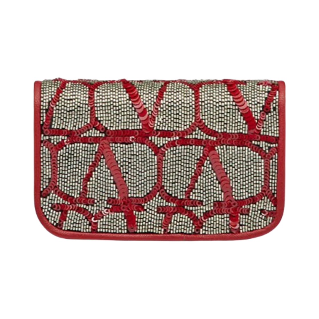 발렌티노 트왈 아이코노그래피 자수 체인 로코 마이크로백 레드(Valentino Loco Micro Bag with Chain with Toile Iconographe Embroidery Red) - 4