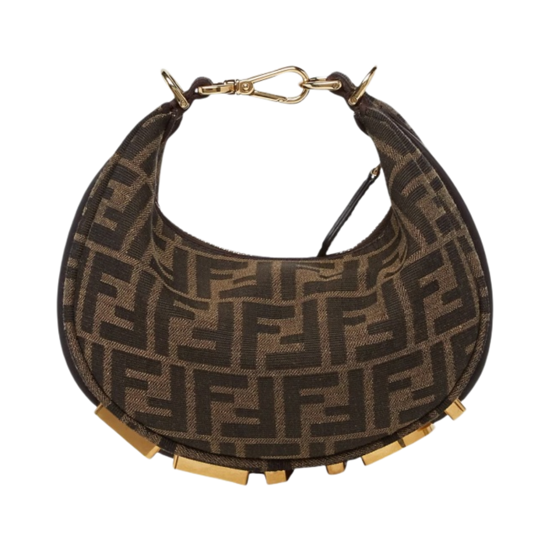 펜디 펜디그라피 FF 자카드 패브릭 미니백 브라운(Fendi Fendigraphy FF Jacquard Fabric Mini Bag Brown) - 1