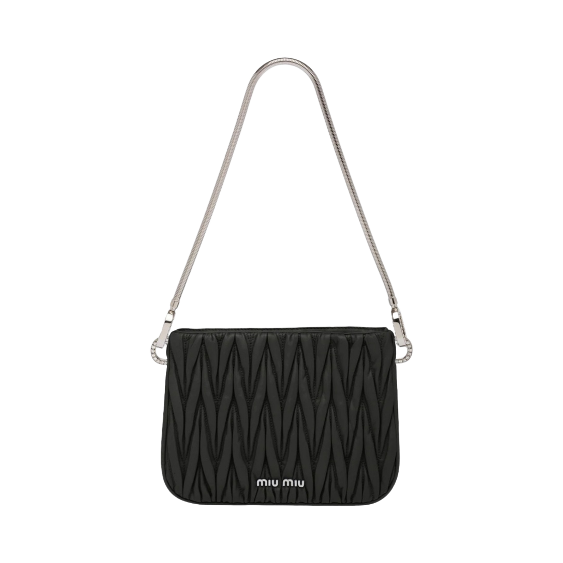 미우 미우 쌔씨 마테라쎄 나파 가죽 핸드백 블랙(Miu Miu Sassy Matelasse Nappa Leather Handbag Black) - 1