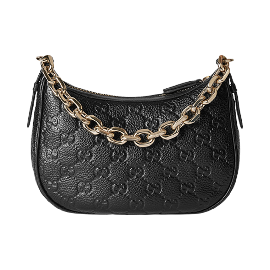 구찌 GG 엠블럼 스몰 숄더백 블랙 레더(Gucci GG Emblem Small Shoulder Bag Black Leather) - 1