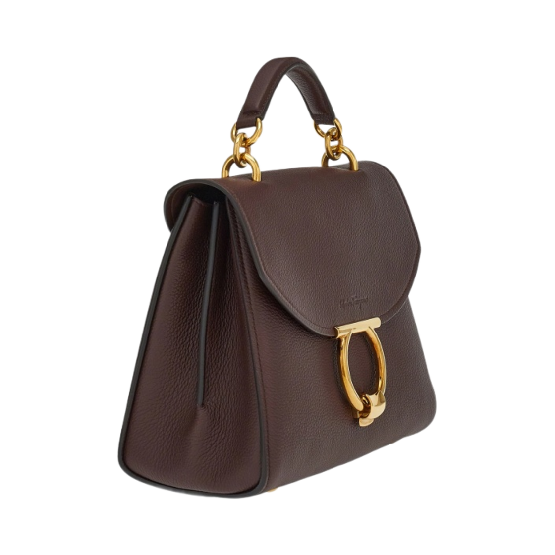 페라가모 스몰 간치니 탑 핸들백 가나슈 브라운(Ferragamo Small Gancini Top Handle Bag Ganache Brown) - 2