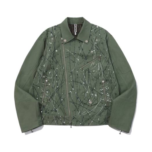 24fw-09 OL Wesken Painted Rider Jacket Olive