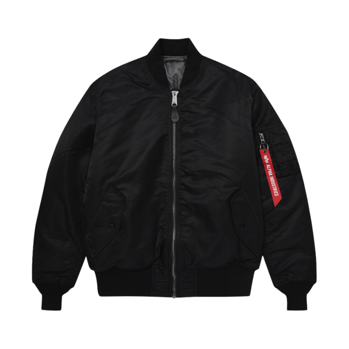 알파 인더스트리 MA-1 플라이트 자켓 블랙 건메탈 라이닝(ALPHA INDUSTRIES MA-1 Flight Jacket Black Gunmetal Lining)