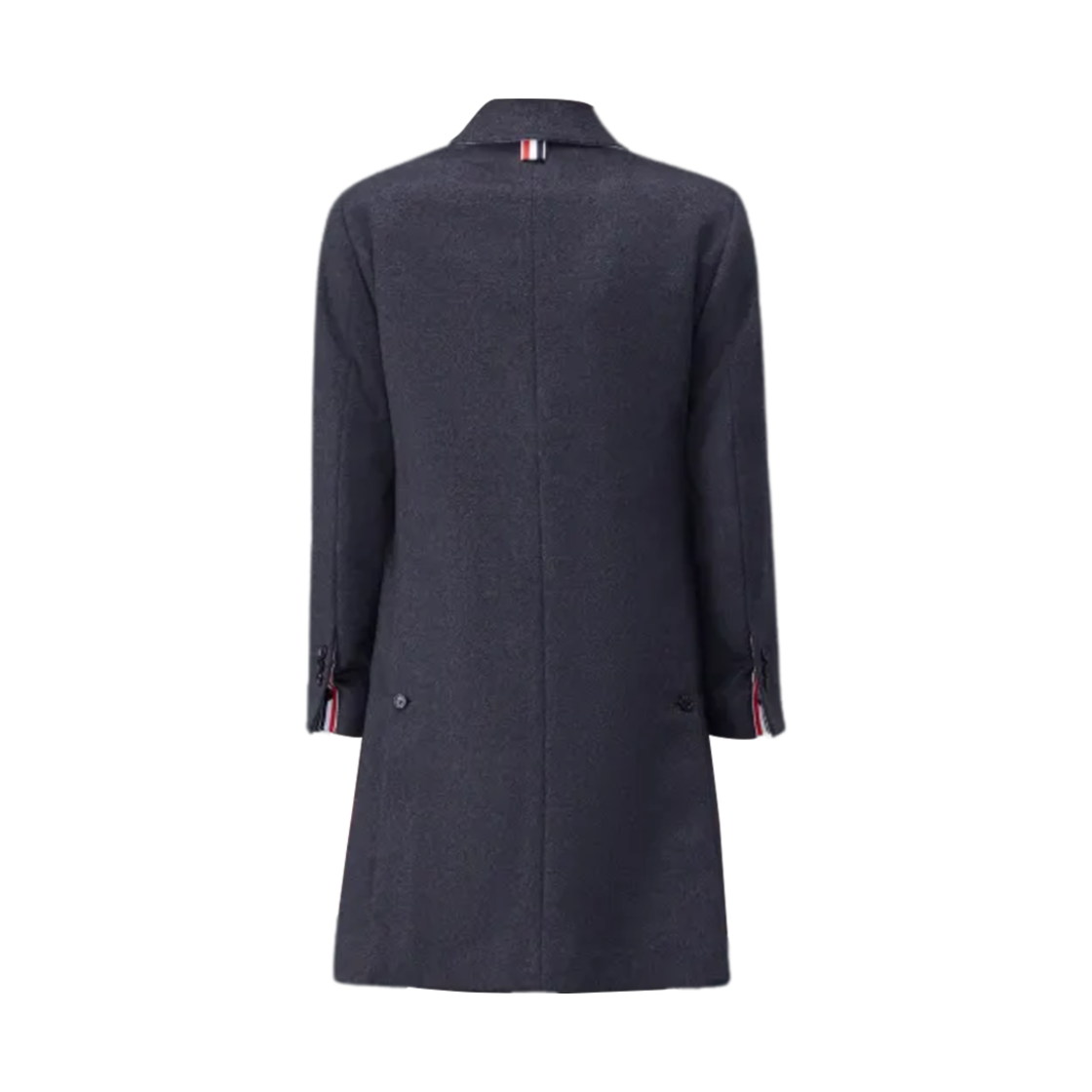 (W) 톰브라운 지벨린 멜란지 캐시미어 클래식 발 칼라 오버코트 다크 그레이((W) Thom Browne Zibeline Melange Cashmere Classic Bal Collar Overcoat Dark Grey) - 2