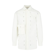 Bottega Veneta Oversized Embellished Shirt Jacket White