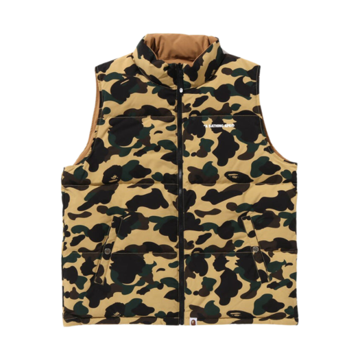0ZXDNM144012N BAPE 1st Camo Reversible Down Vest Yellow