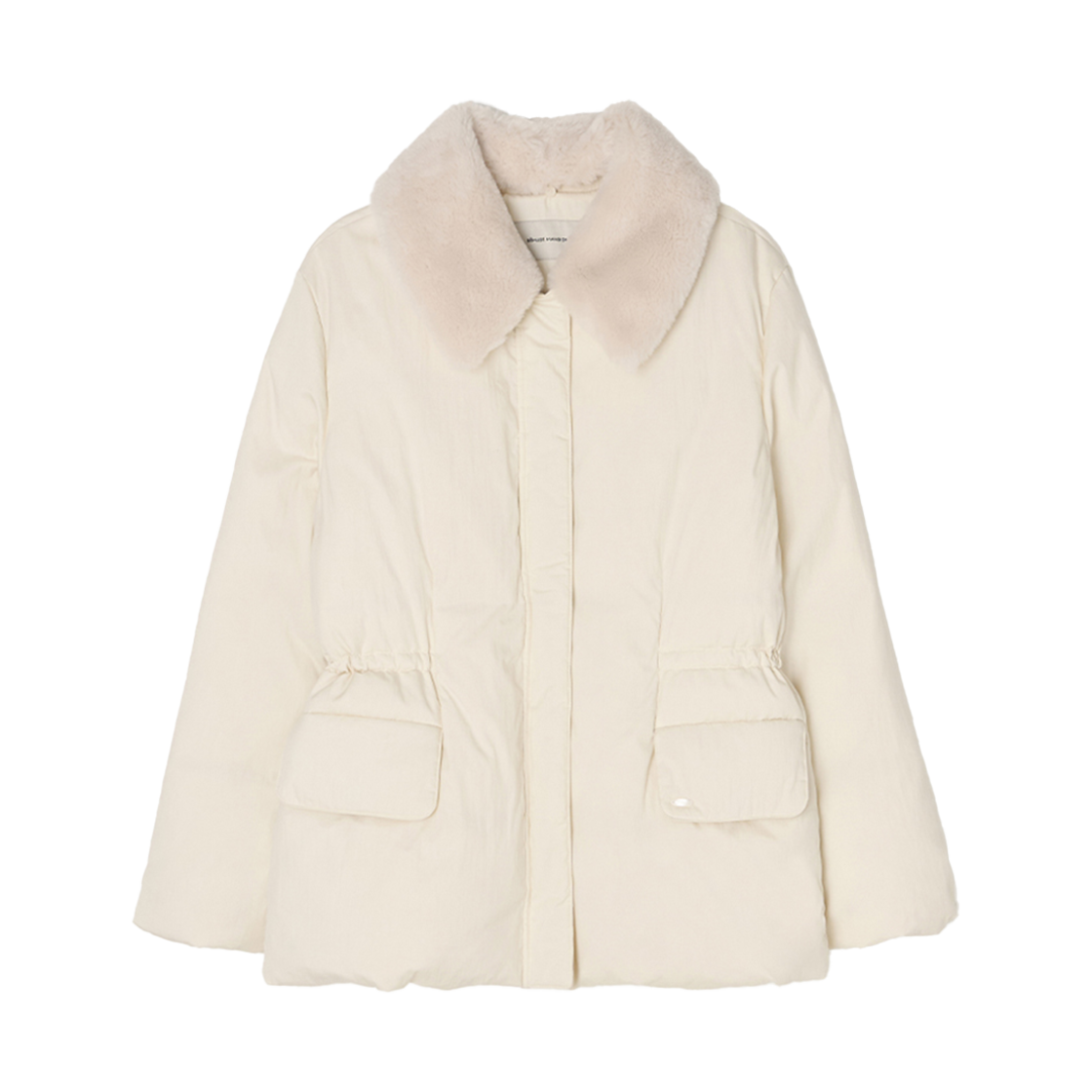 비뮤즈맨션 디태쳐블 카라 덕 다운 자켓 크림 아이보리(BEMUSE MANSION Detachable Collar Duck Down Jacket Cream Ivory)