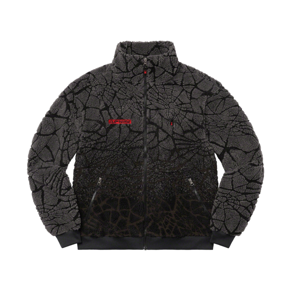 슈프림 x 스파이더 웹 폴라 플리스 자켓 블랙 - 22FW