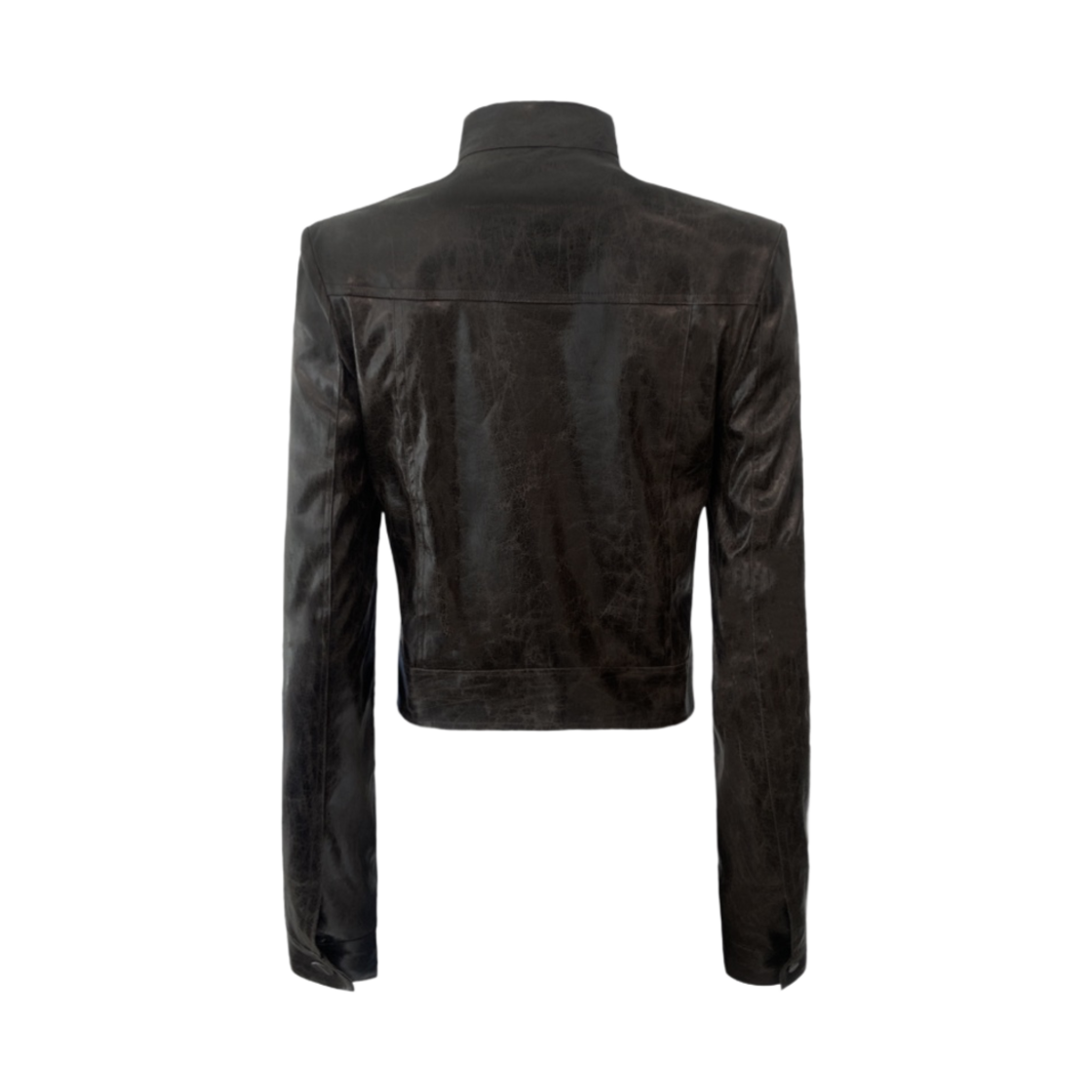 (W) 보헤미안 서울 빈티지 레더 숏 자켓 브라운((W) Bohemian Seoul Vintage Leather Short Jacket Brown) - 2