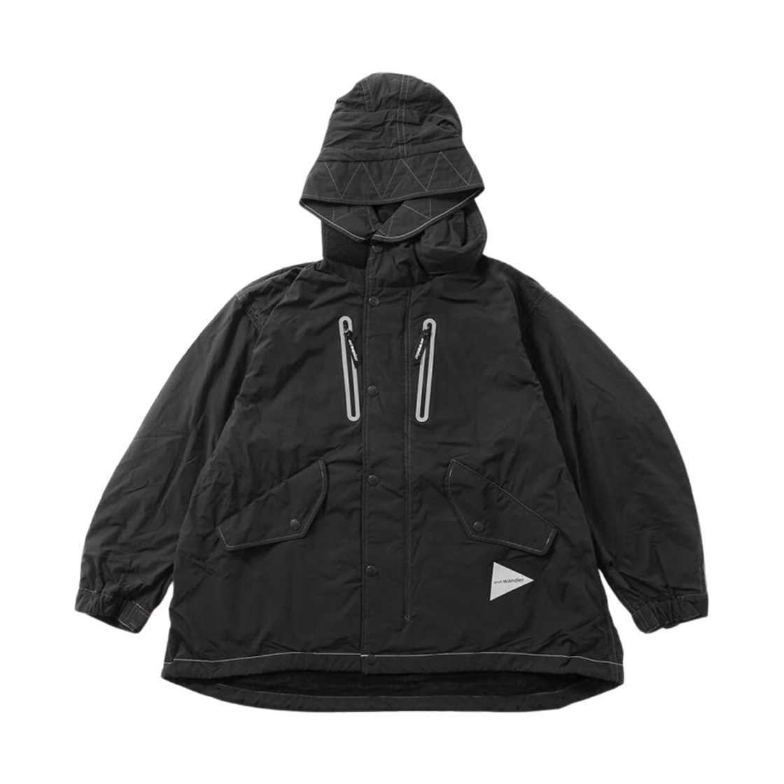 앤드 원더 피시테일 옥타 코트 블랙(And Wander Fishtail Octa Coat Black)