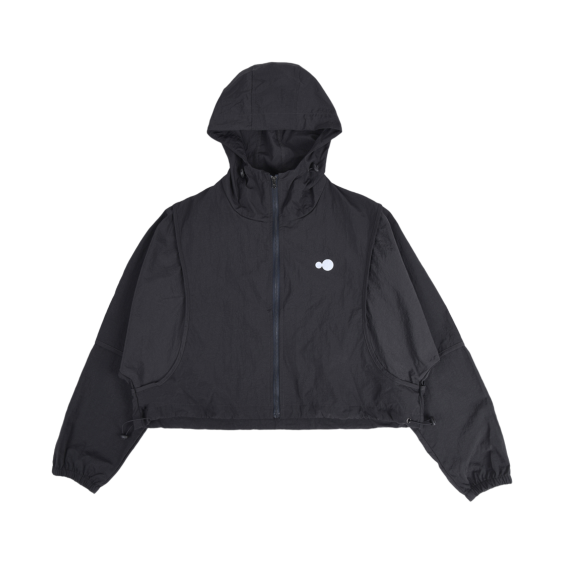 (W) 에이에이 심볼 로고 나일론 크롭 자켓 차콜((W) Aeae Symbol Logo Nylon Crop Jacket Charcoal)