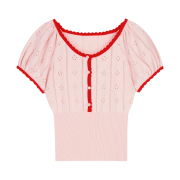 Margarin Fingers Petit Pointelle Knit Light Pink