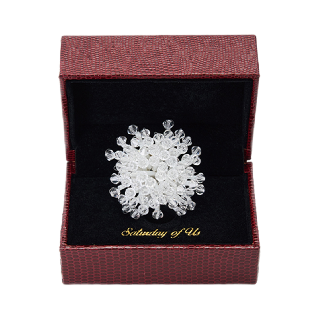 P0000COF_W STU Dandelion Beads Brooch White