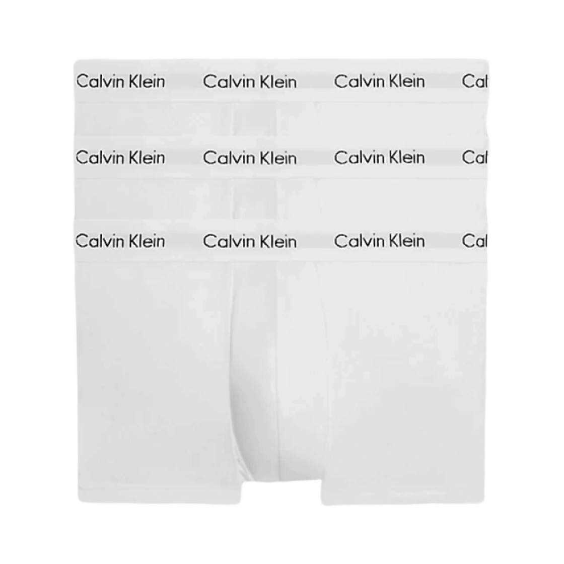 캘빈 클라인 코튼 스트레치 3팩 로우 라이즈 트렁크 화이트(Calvin Klein Cotton Stretch 3-pack Low Rise Trunk White)