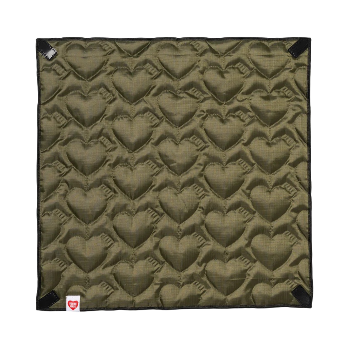 HM27GD031 Human Made Heart Quilt Wrap Cloth Large Olive Drab