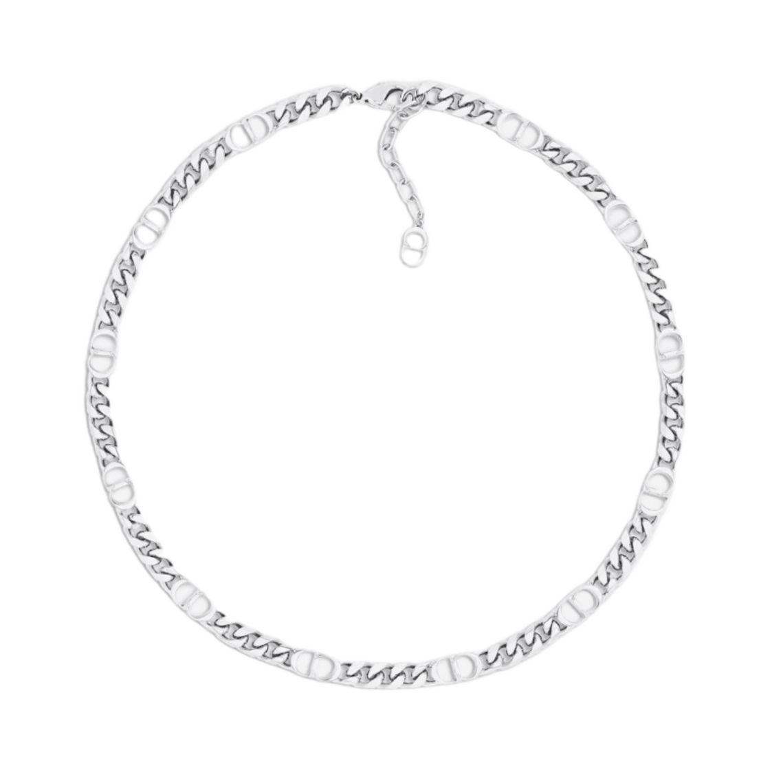 디올 CD 아이콘 씬 체인 링크 네클리스 실버 피니쉬 브래스(Dior CD Icon Thin Chain Link Necklace Silver Finish Brass)