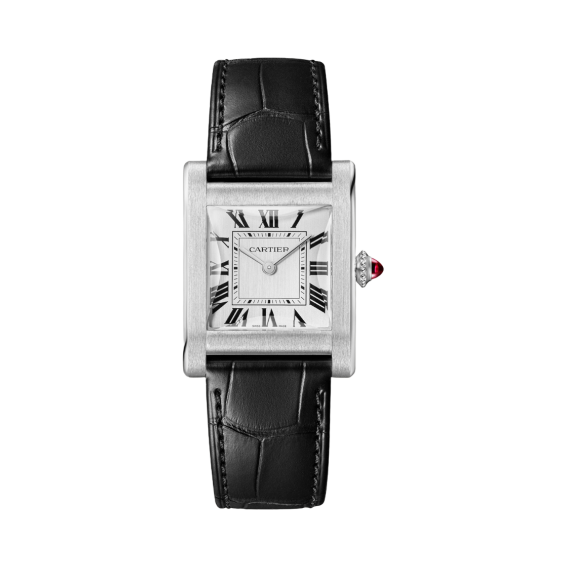 까르띠에 탱크 노르말 워치 라지 플래티넘 레더(Cartier Tank Normale Watch Large Platinum Leather) - 1