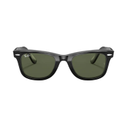 Ray-Ban Original Wayfarer Classic Polished Black Frame Green Classic G-15 Lenses Low Bridge Fit