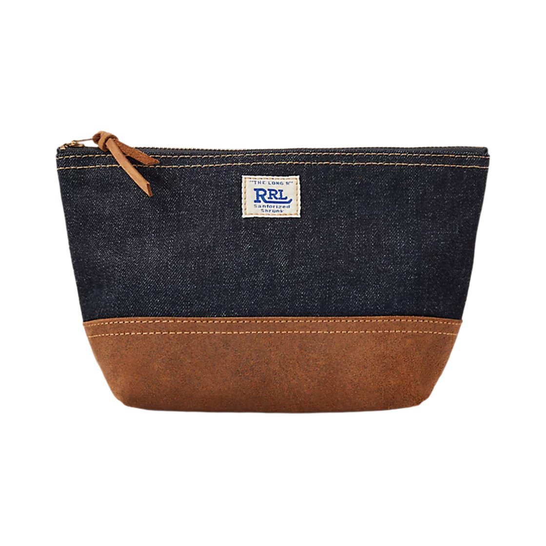 더블알엘 스웨이드 트림 데님 파우치 인디고(Double RL Suede Trim Denim Pouch Indigo)