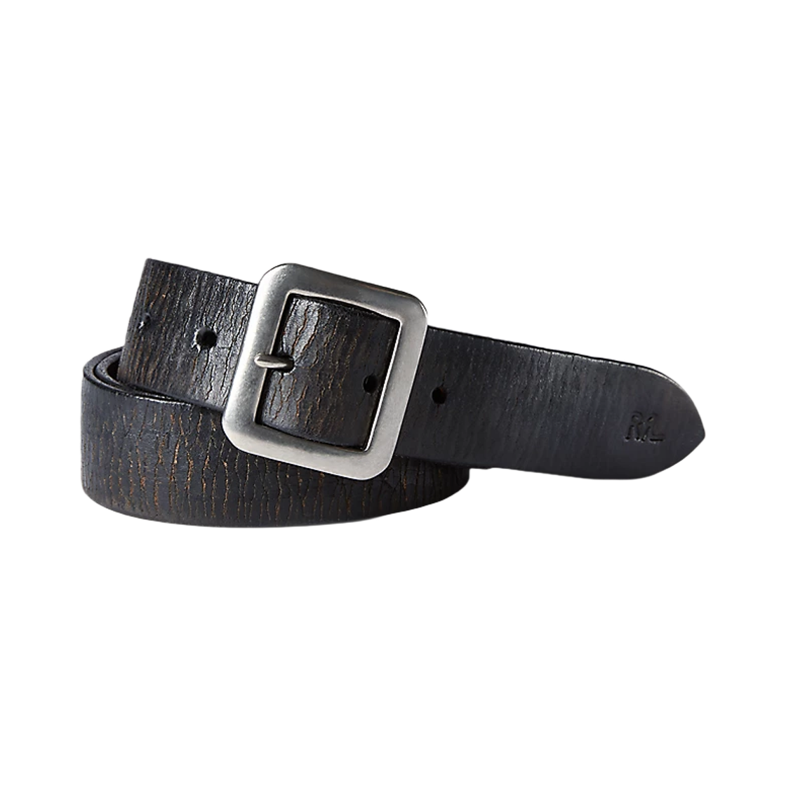 더블알엘 핸드 버니쉬드 레더 벨트 빈티지 블랙(Double RL Hand Burnished Leather Belt Vintage Black)