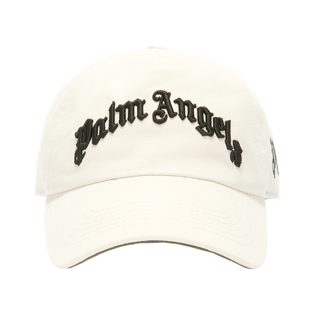 P9Y7MMC81 Palm Angels Curved Logo Cap Off White - Black