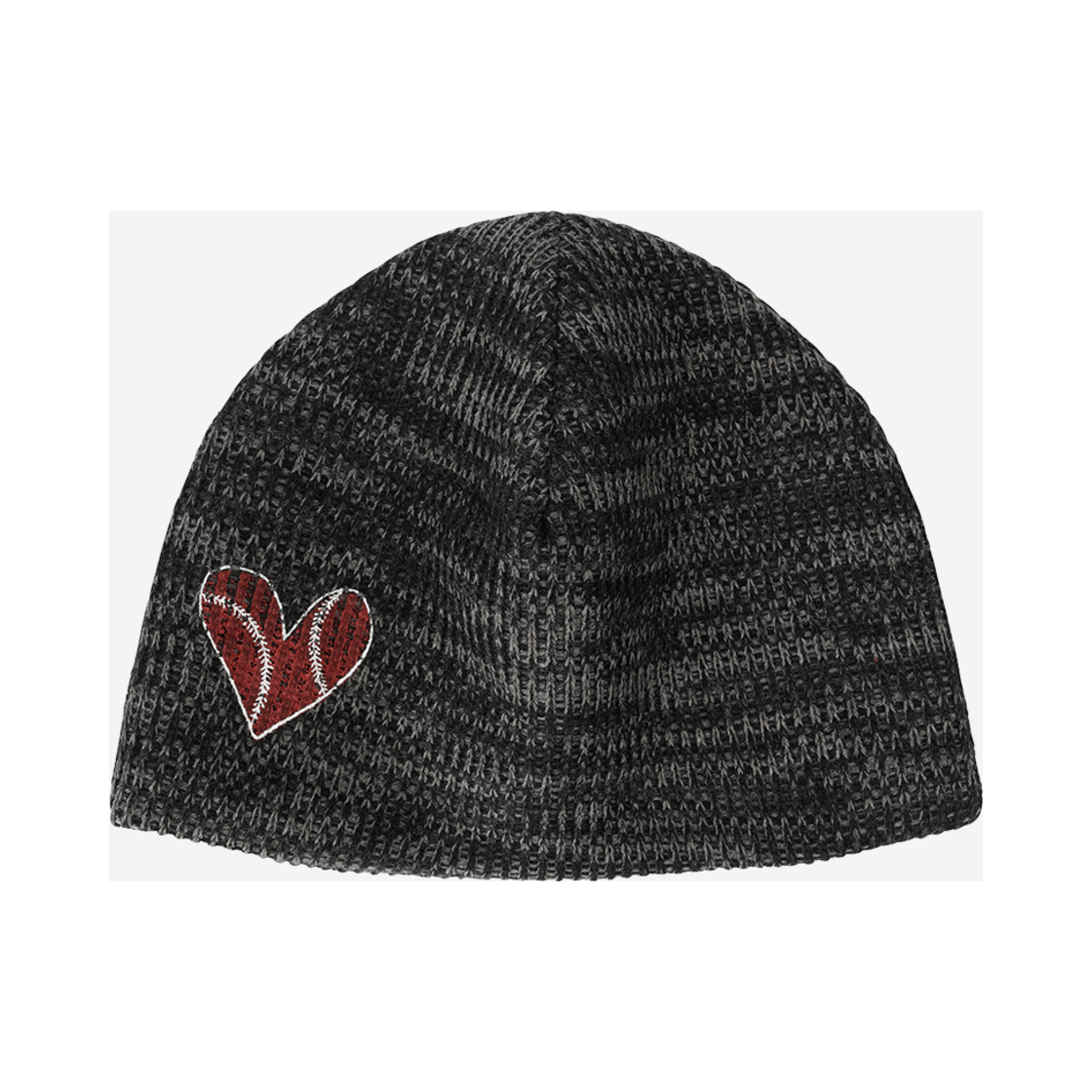 E01CAP04BK Problemallways Baseball Heart Beanie Black
