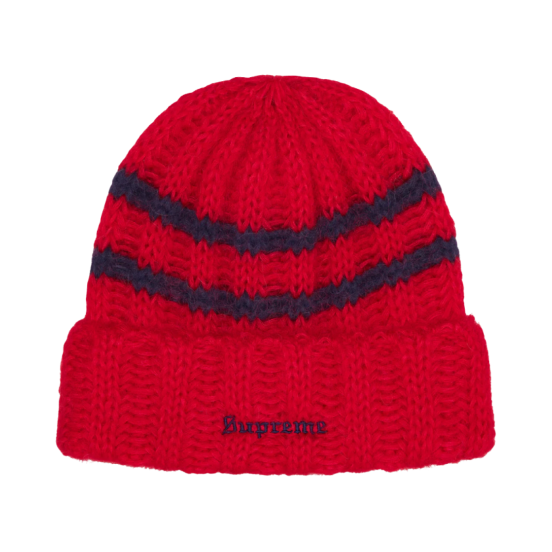 - Supreme Brushed Stripe Beanie Red - 24FW
