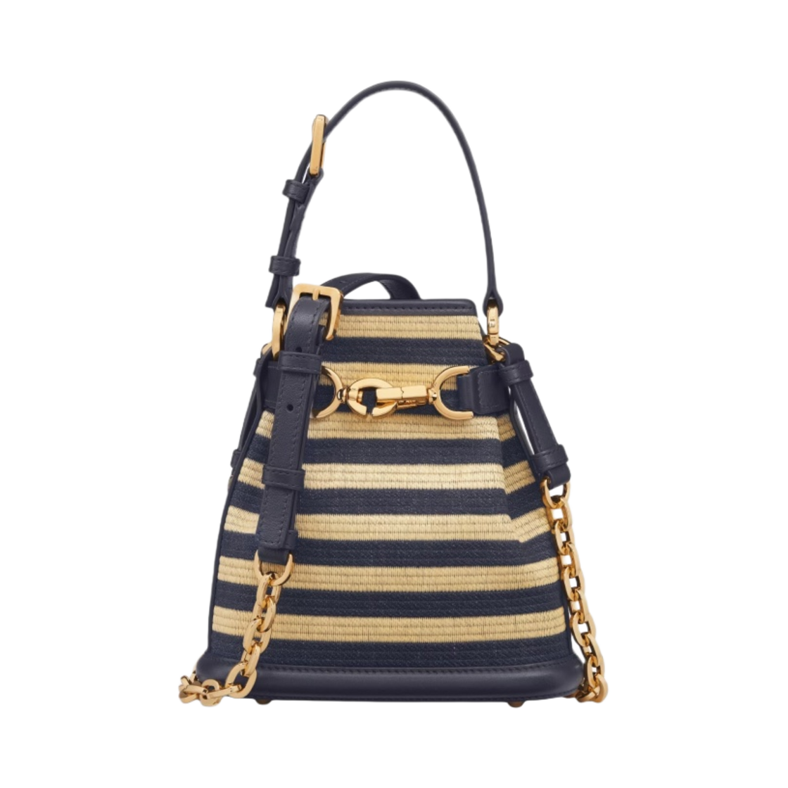디올 스몰 세 디올 백 마리니에르 라피아 내츄럴 데님 블루(Dior Small C'est Dior Bag Mariniere Raffia Natural Denim Blue) - 1