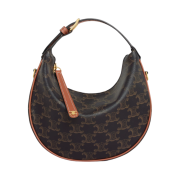 Celine Teen Lulu in Triomphe Canvas and Calfskin Tan