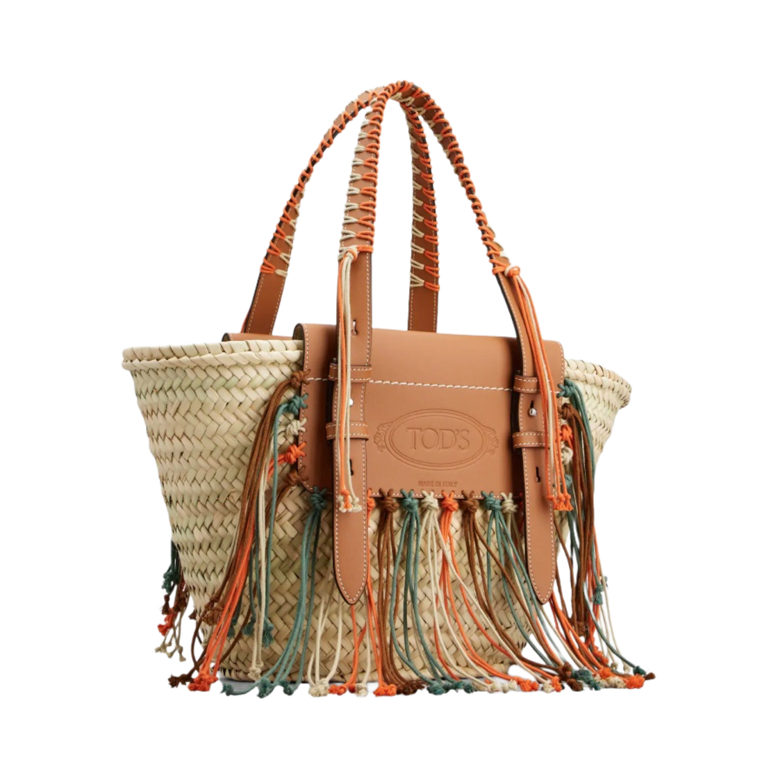 토즈 스트로우 레더 쇼핑백 미디움 베이지 브라운(Tod's Shopping Bag in Straw and Leather Medium Beige Brown) - 2