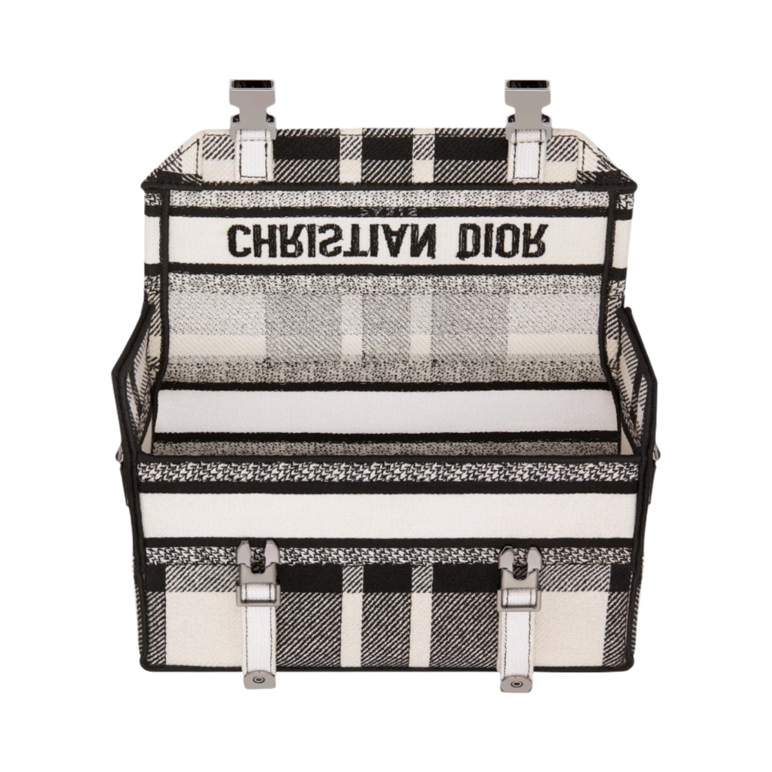디올 스몰 캠프백 블랙 화이트 체크앤디올 자수(Dior Small Camp Bag Black White Check’n'Dior Embroidery) - 3