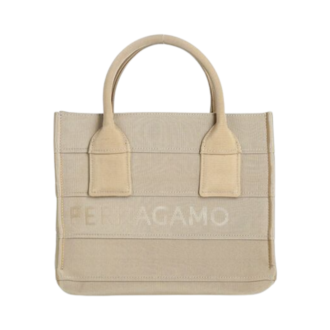214988-765805 Ferragamo Signature Small Tote Beach Bag Beige