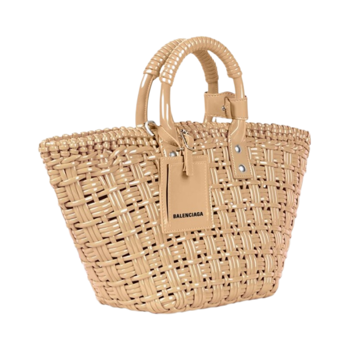 발렌시아가 바니시드 페이크 카프스킨 비스트로 XS 스트랩 베스킷 베이지(Balenciaga Varnished Fake Calfskin Bistro XS Strap Basket Beige) - 2