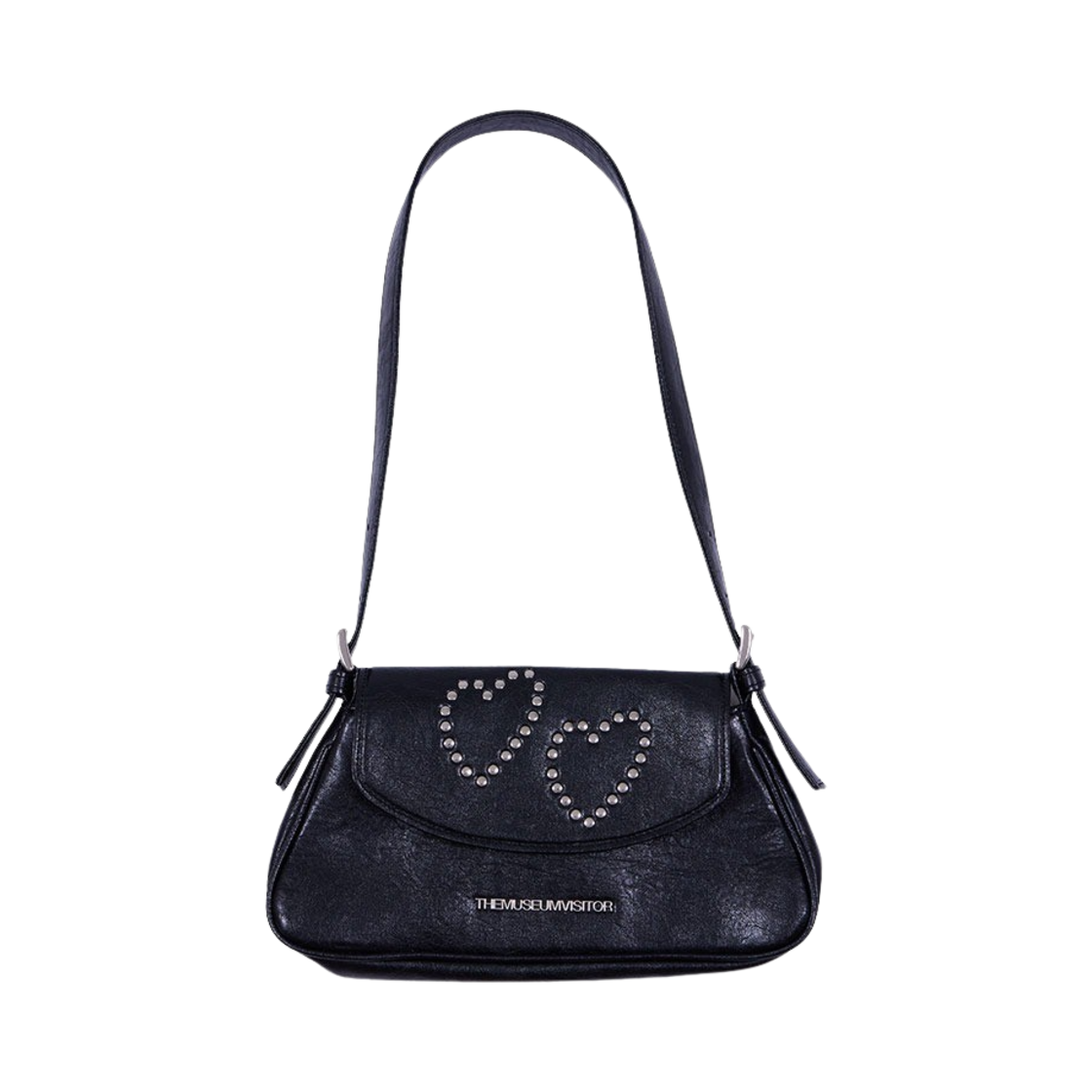더뮤지엄비지터 우먼 하트 스터드 미니백 블랙