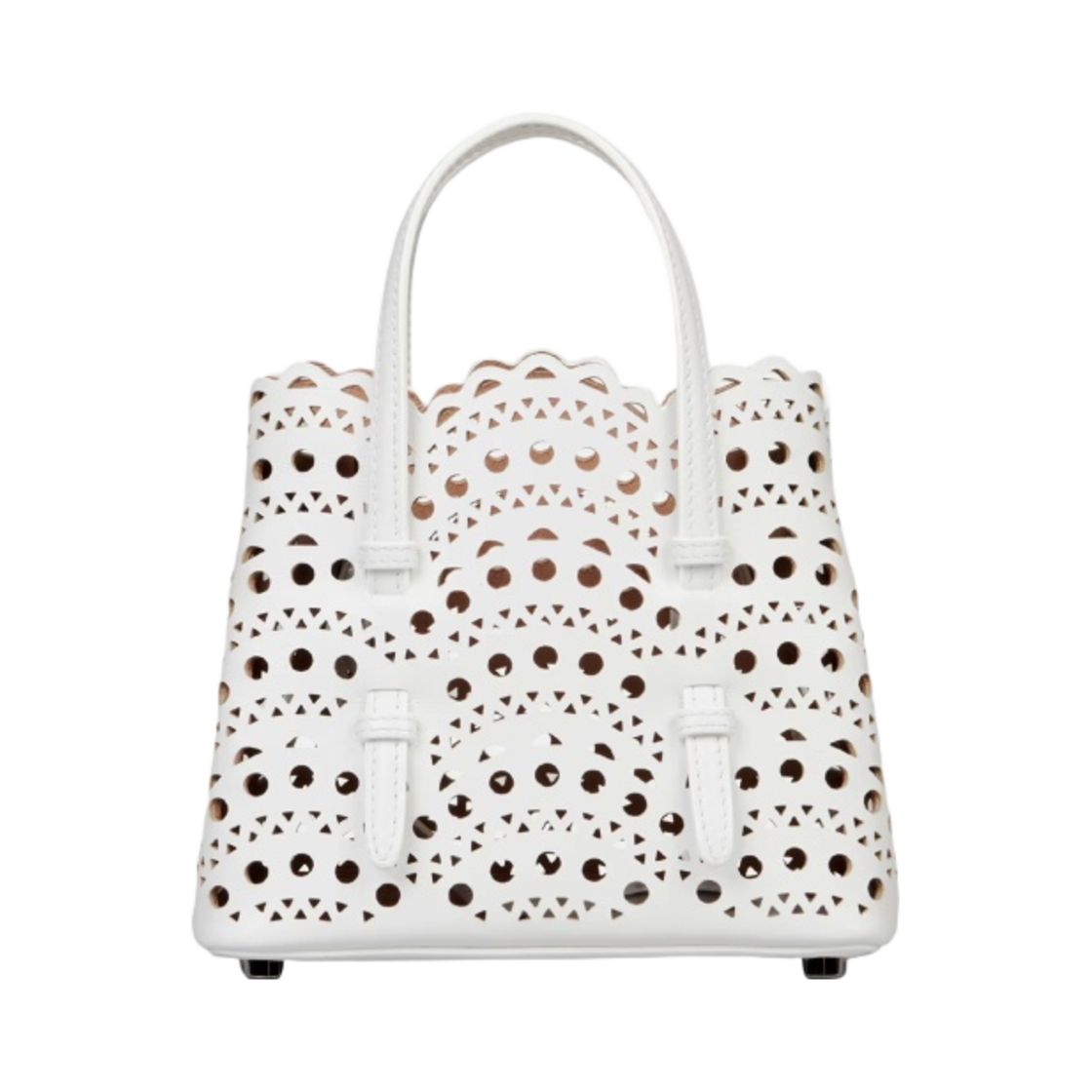 알라이아 비엔 웨이브 럭스 카프스킨 미나 16 백 옵틱 화이트(Alaia Mina 16 Bag in Vienne Wave Lux Calfskin Optic White)