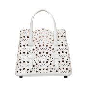 Alaia Mina 16 Bag in Vienne Wave Lux Calfskin Optic White