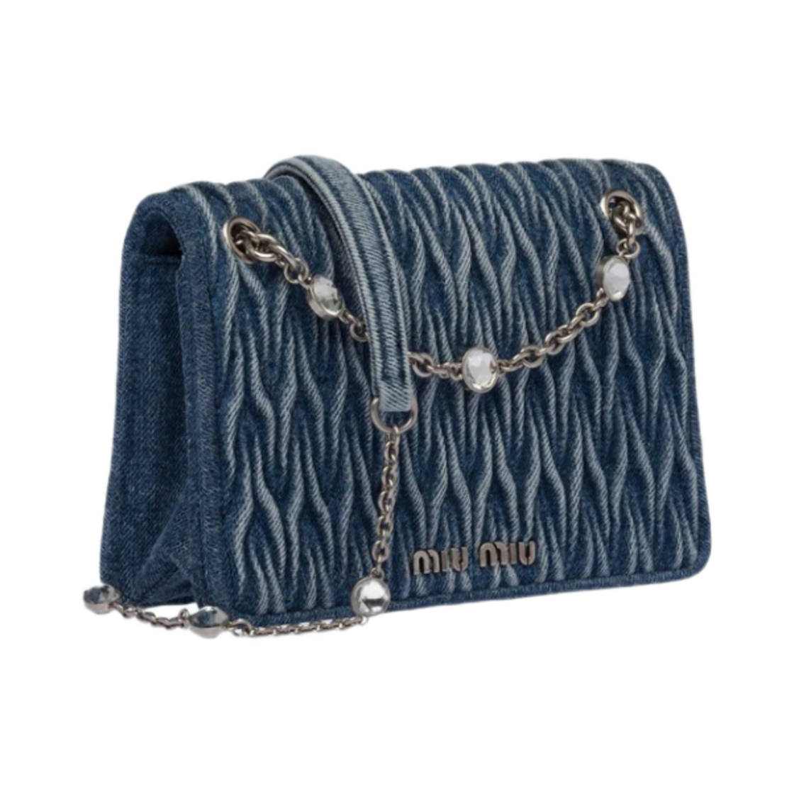 미우 미우 마테라쎄 데님 미니백 블루(Miu Miu Matelasse Denim Mini Bag Blue) - 2