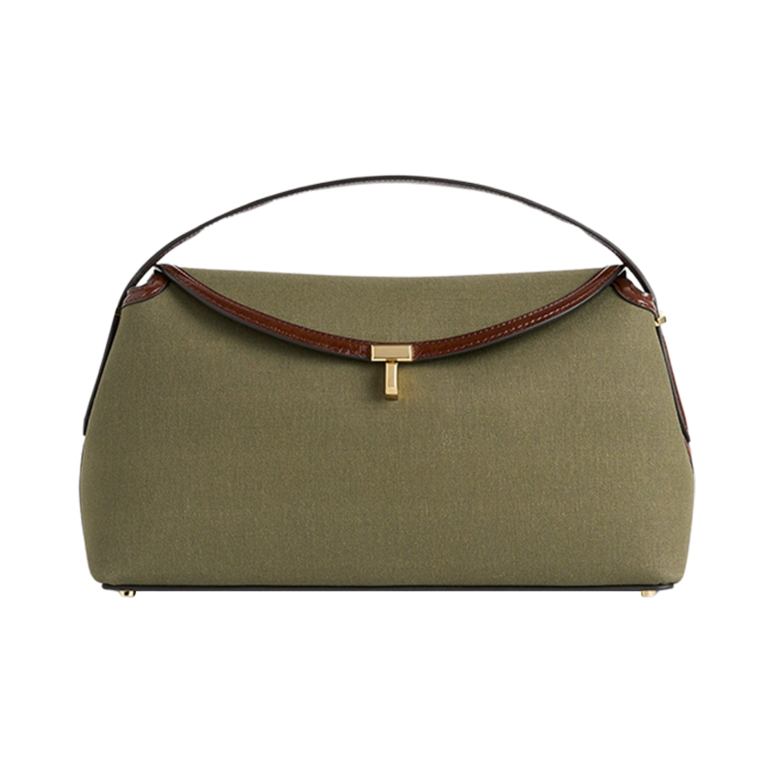 243-WAL961-FB0234-138 Toteme T-Lock Canvas Top Handle Khaki Green