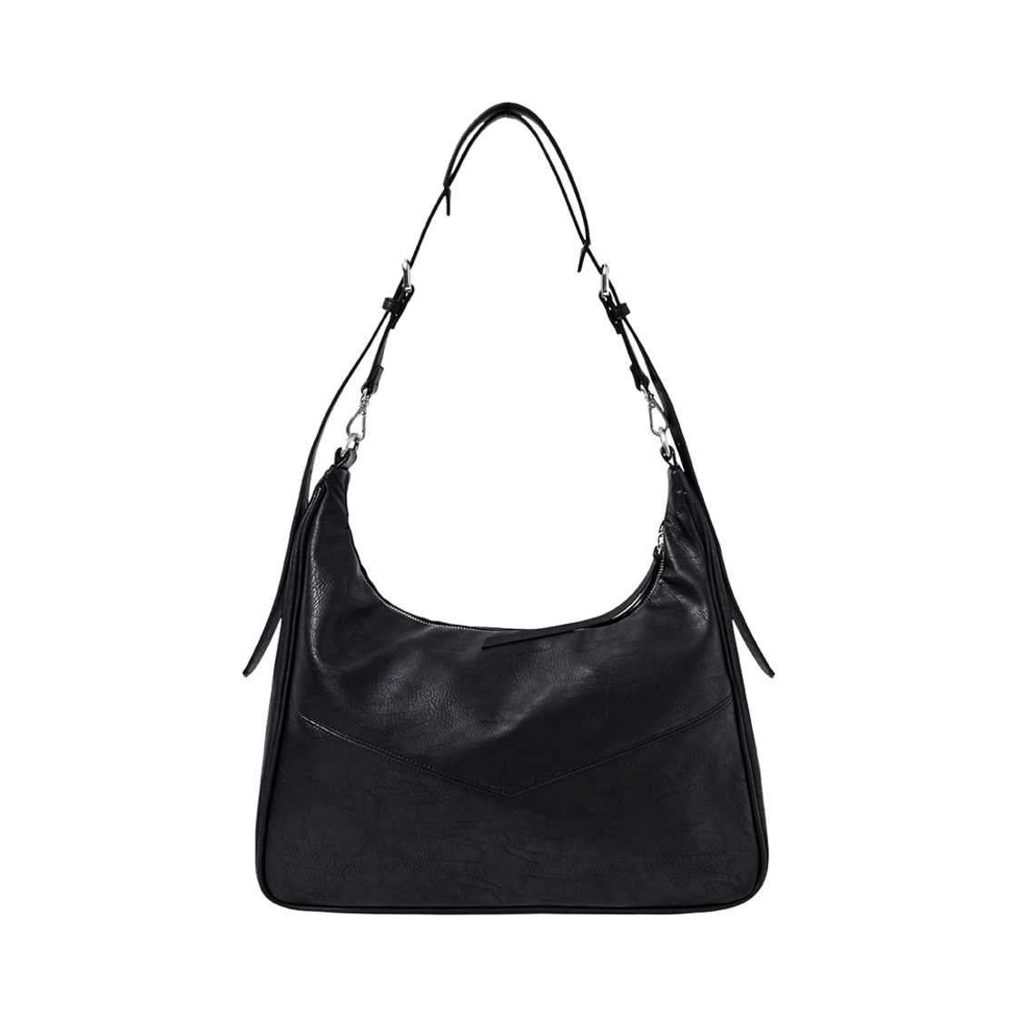 WA233 Haleine Faux Leather Moon Bag Black