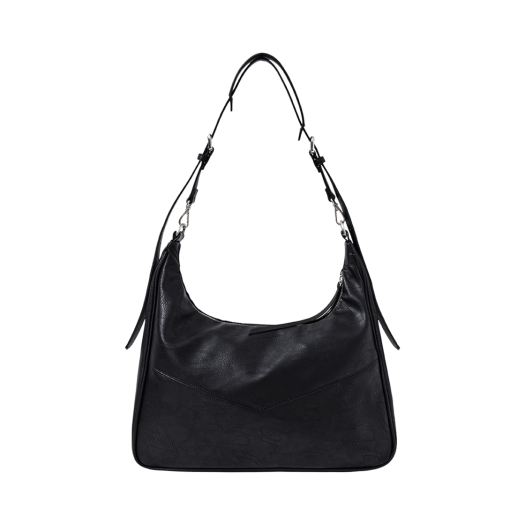 WA233 Haleine Faux Leather Moon Bag Black